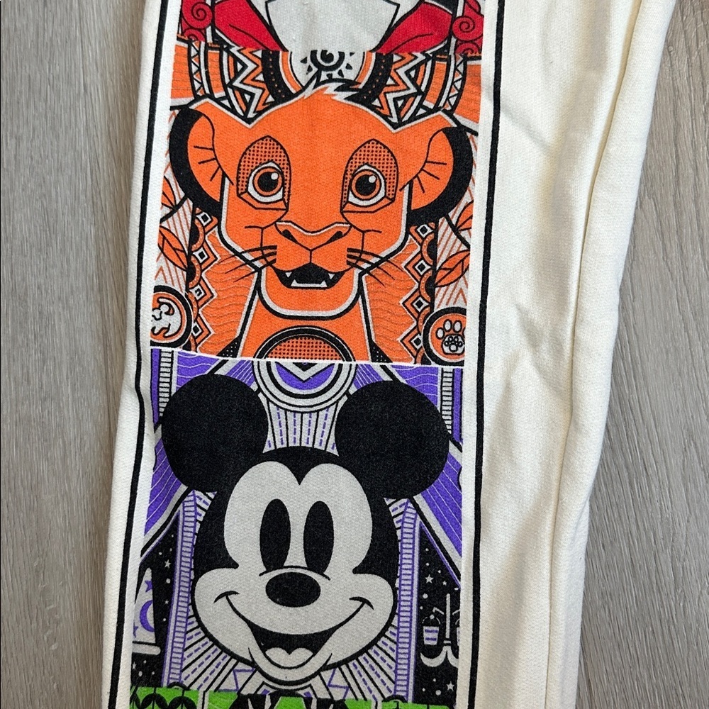 Disney 100 White Joggers with Colorful Character Panels size Xs 1 - Picture 4 of 10